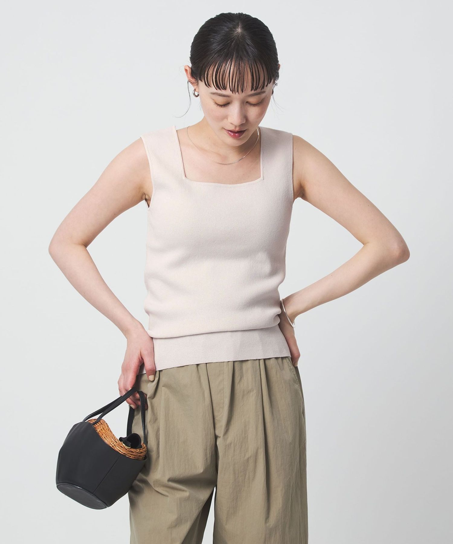 ニット タンクトップ ウォッシャブル