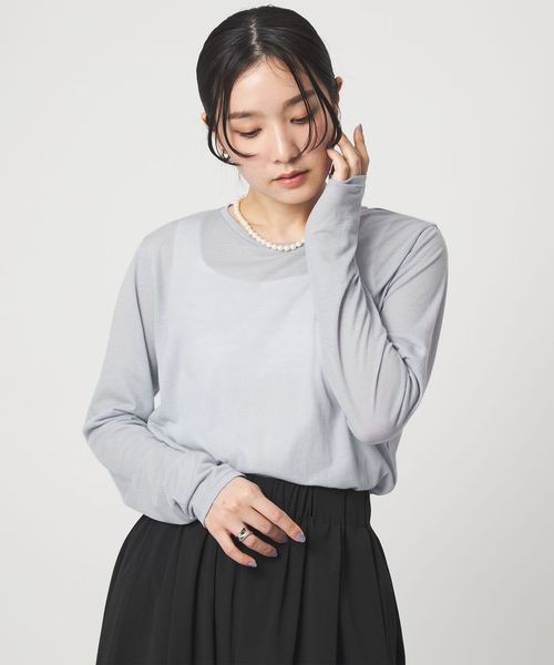 green label relaxing/【WEB限定】＜at ease＞シアー テンジク ロングスリーブ カットソー/Tシャツ / カットソー