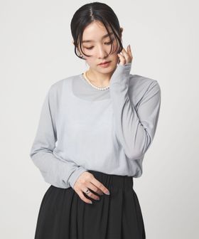 green label relaxing/【WEB限定】＜at ease＞シアー テンジク ロングスリーブ カットソー/Tシャツ / カットソー