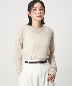 green label relaxing/【WEB限定】＜at ease＞シアー テンジク ロングスリーブ カットソー/Tシャツ / カットソー