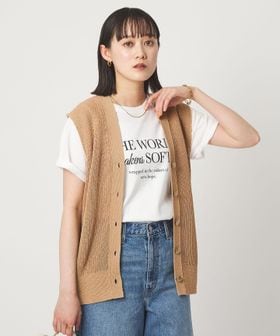 green label relaxing/ペーパー ニット ジレ ウォッシャブル/ベスト