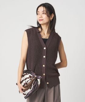 green label relaxing/ペーパー ニット ジレ ウォッシャブル/ベスト