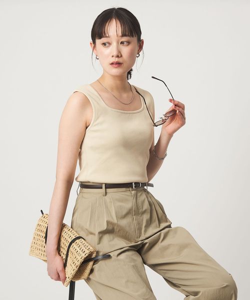 green label relaxing/デコルテ フライス タンクトップ 抗菌/タンクトップ / キャミソール