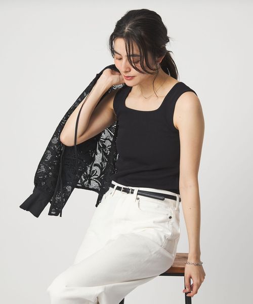 green label relaxing/デコルテ フライス タンクトップ 抗菌/タンクトップ / キャミソール