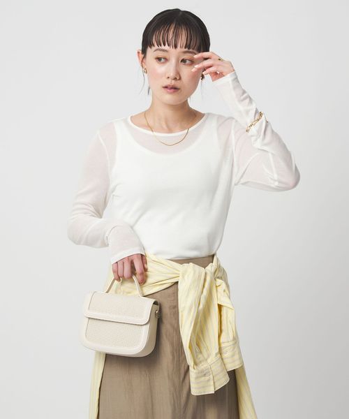 green label relaxing/レディ シアー クルーネック カットソー/Tシャツ / カットソー