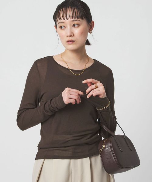 green label relaxing/レディ シアー クルーネック カットソー/Tシャツ / カットソー
