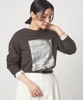 green label relaxing/【WEB限定】＜at ease＞メタリックプリント ロングスリーブ カットソー/Tシャツ / カットソー