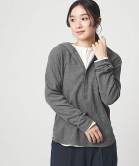 green label relaxing/【WEB限定】＜at ease＞ワッフル フード ロングスリーブ カットソー/Tシャツ / カットソー