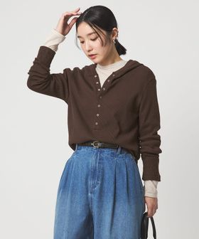 green label relaxing/【WEB限定】＜at ease＞ワッフル フード ロングスリーブ カットソー/Tシャツ / カットソー