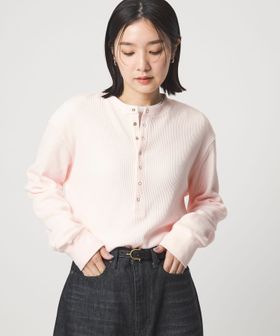 green label relaxing/【WEB限定】＜at ease＞ワッフル ヘンリーネック ロングスリーブ カットソー/Tシャツ / カットソー