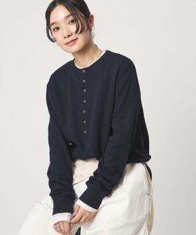 green label relaxing/【WEB限定】＜at ease＞ワッフル ヘンリーネック ロングスリーブ カットソー/Tシャツ / カットソー