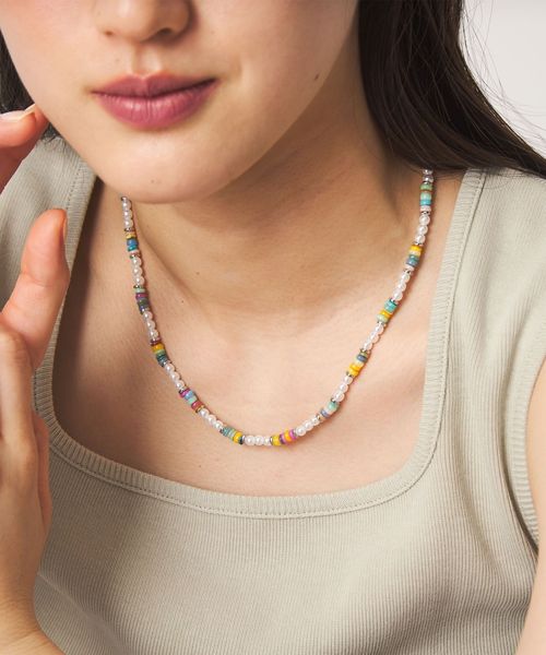 green label relaxing/ミックスパーツ ネックレス/ネックレス