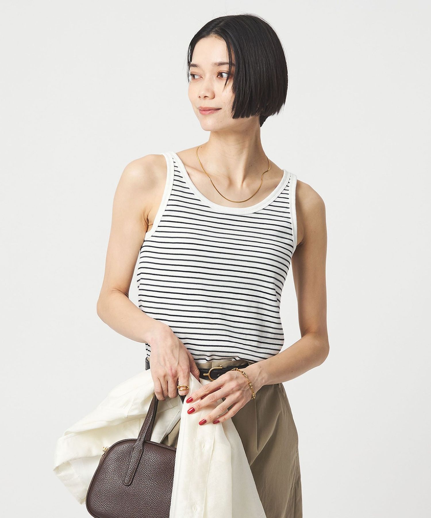 ベーシック リブ タンクトップ