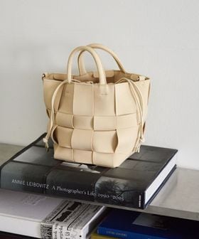 green label relaxing/2WAY 編込み 巾着 トートバッグ / ショルダーバッグ/ショルダーバッグ