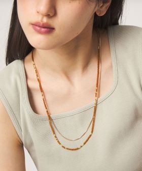 green label relaxing/3WAY ビーズ＆チェーン 2連ネックレス/ネックレス