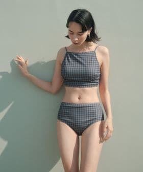 green label relaxing/ハイネックビスチェ チェック柄 A スイムウェア / 水着/水着
