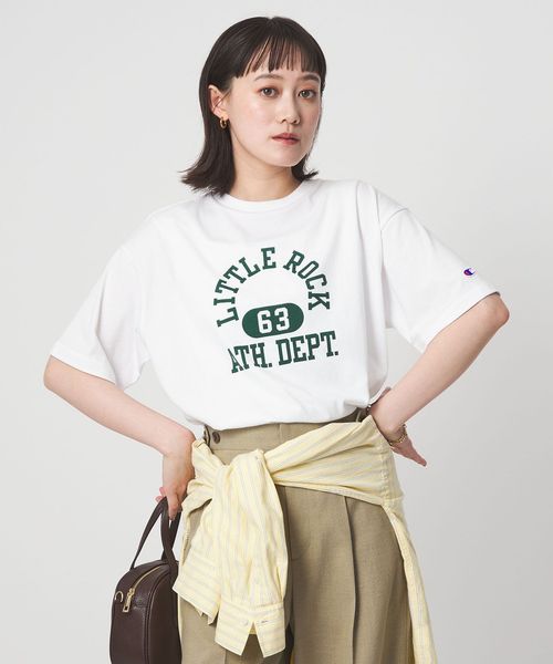 CHAMPION/【別注】＜Champion＞プリント Tシャツ/Tシャツ / カットソー