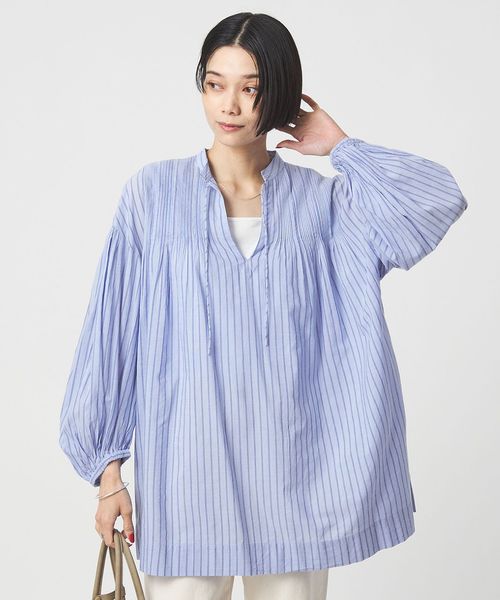 green label relaxing/ボリュームスリーブ ピンタック ブラウス/シャツ / ブラウス