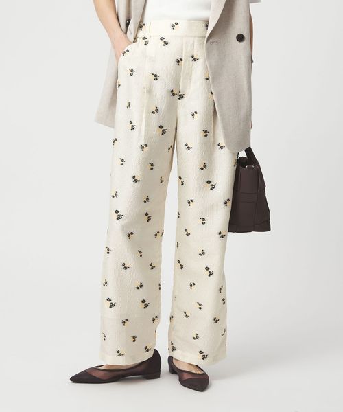green label relaxing/フラワー ジャガード パンツ/イージーパンツ