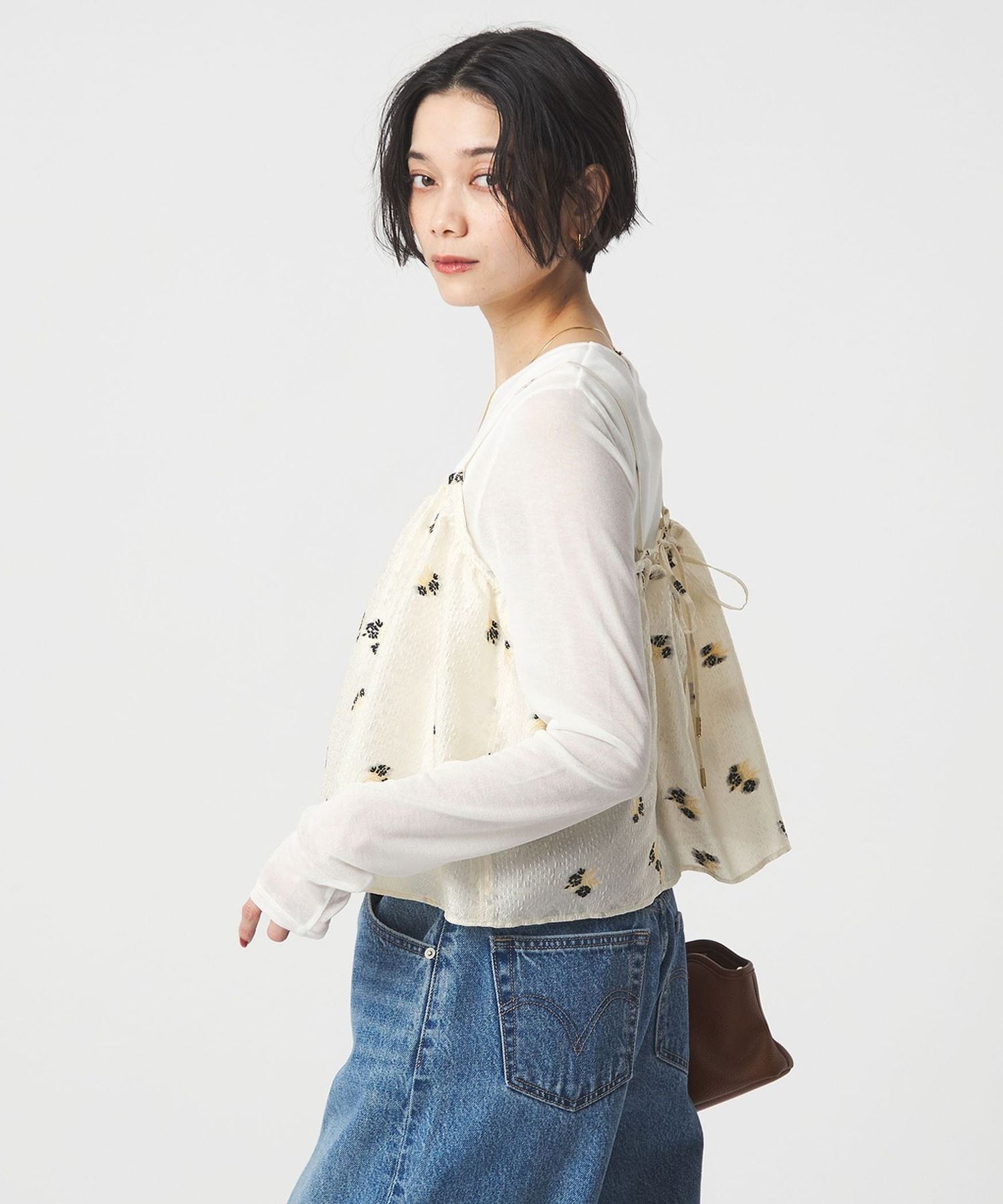 フラワー ジャガード キャミソール