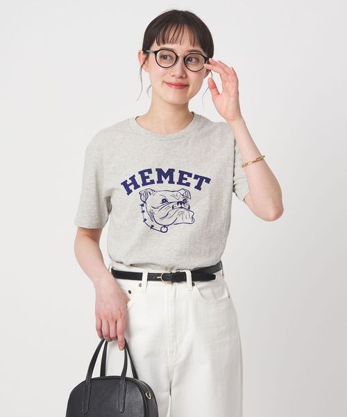 MIXTA/【別注】＜MIXTA＞ショートスリーブ プリント Tシャツ ミディアムグレー/Tシャツ / カットソー