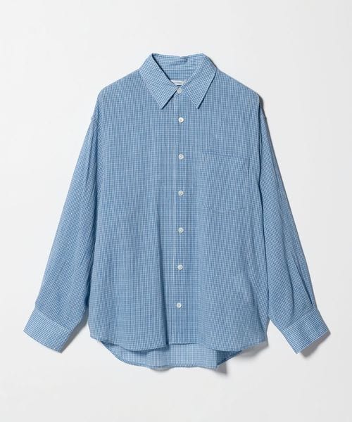 green label relaxing/＜LOW CLASSIC Lc＞オーバーサイズ チェック シャツ ライトブルー/シャツ / ブラウス