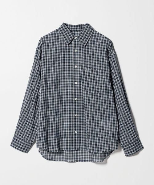 green label relaxing/＜LOW CLASSIC Lc＞オーバーサイズ チェック シャツ ネイビー/シャツ / ブラウス