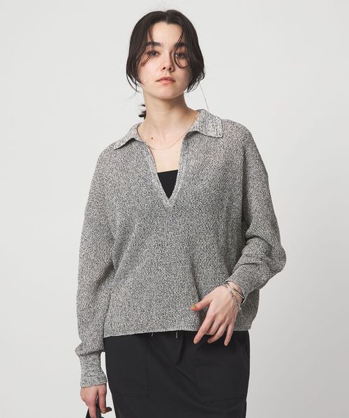 green label relaxing/メランジ スキッパー プルオーバー ウォッシャブル/ニット / セーター