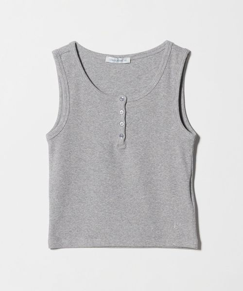 green label relaxing/ ＜LOW CLASSIC Lc＞ヘンリーネック ノースリーブ カットソー ミディアムグレー/Tシャツ / カットソー