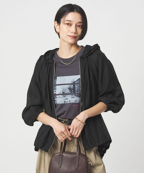 green label relaxing/シアー ギャザー フード ブルゾン/その他コート / ブルゾン