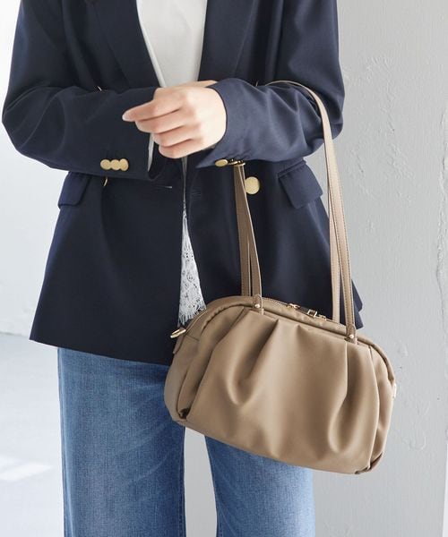 green label relaxing/＜PARTE＞2WAYギャザーボストンバッグ はっ水/ショルダーバッグ