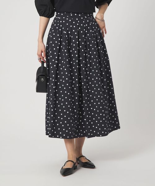 green label relaxing/タック フレア スカート 2 ドット/ミモレ / ロング