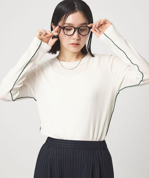 green label relaxing/【WEB限定】＜at ease＞シアーテレコ ロングスリーブ カットソー/Tシャツ / カットソー