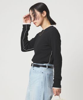 green label relaxing/【WEB限定】＜at ease＞シアーテレコ ロングスリーブ カットソー/Tシャツ / カットソー