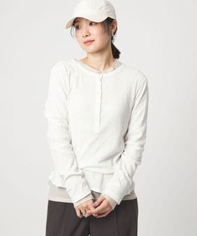 green label relaxing/【WEB限定】＜at ease＞シアーテレコ ヘンリーネック カットソー/Tシャツ / カットソー