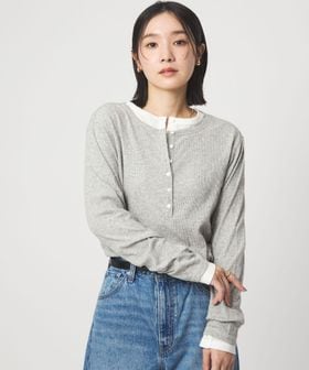 green label relaxing/【WEB限定】＜at ease＞シアーテレコ ヘンリーネック カットソー/Tシャツ / カットソー