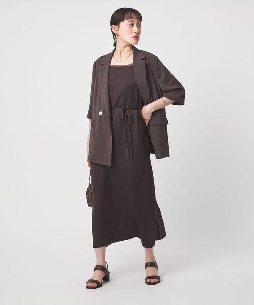 green label relaxing/ライトサテン キャミソール ワンピース/キャミソールワンピース