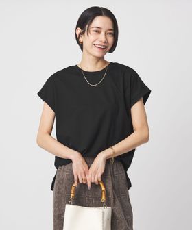 green label relaxing/グロッシー フレンチスリーブ Tシャツ 制菌/Tシャツ / カットソー