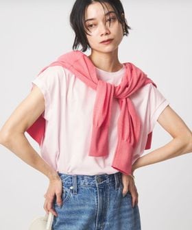 green label relaxing/グロッシー フレンチスリーブ Tシャツ 制菌/Tシャツ / カットソー