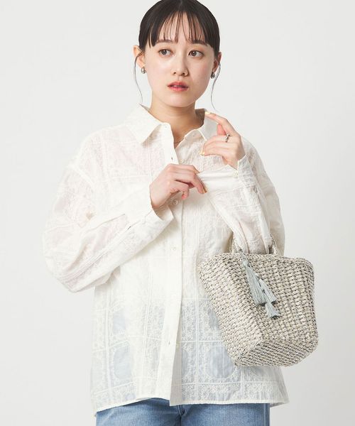 green label relaxing/シアー クロス ステッチ シャツ/シャツ / ブラウス