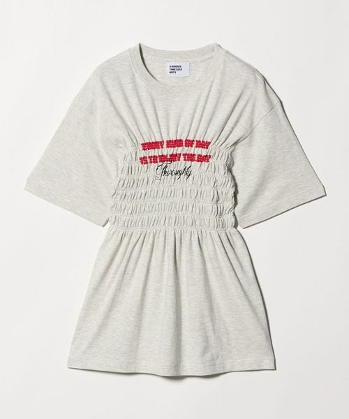 Various Timeless Arts/【別注】＜Various Timeless Arts＞シャーリング プリント Tシャツ ミディアムグレー/Tシャツ / カットソー