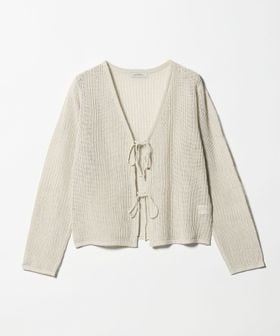 green label relaxing/メッシュ リボン Vネック カーディガン/カーディガン / ボレロ
