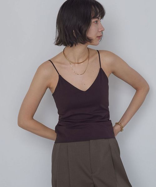 green label relaxing/Vネックキャミソール / カップインナー/タンクトップ / キャミソール
