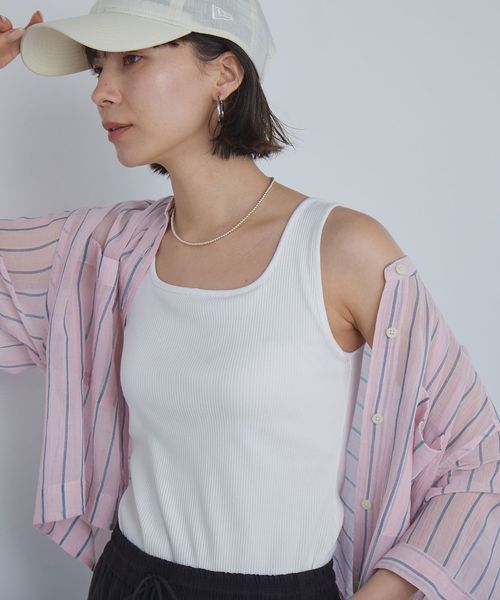 green label relaxing/デコルテタンクトップ / カップインナー/タンクトップ / キャミソール