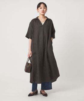 green label relaxing/［size SHORTあり］リネン シャツ ワンピース/ワンピース