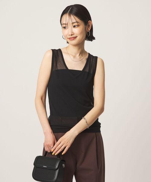 green label relaxing/＜BLOSSOM＞シアー ノースリーブ ニット/ニット / セーター