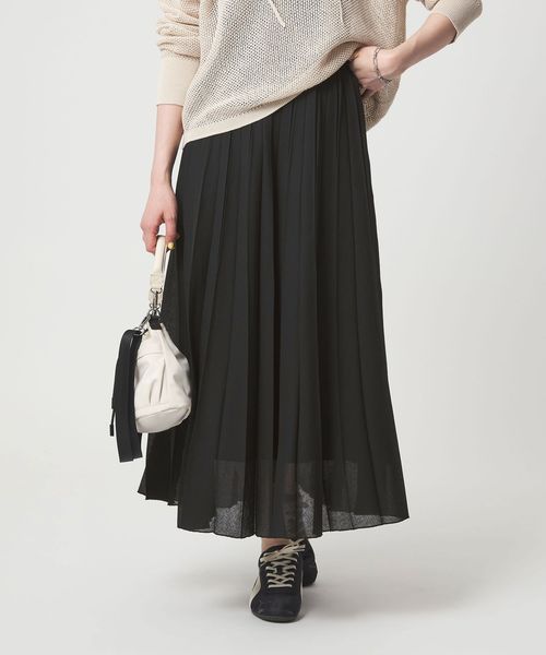 green label relaxing/シアー ガーゼ プリーツスカート/ミモレ / ロング