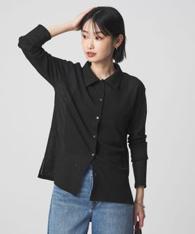 green label relaxing/シアー サーマル ポロカーディガン/カーディガン / ボレロ