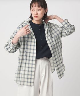 green label relaxing/【WEB限定】＜at ease＞フード チェック シャツ/シャツ / ブラウス