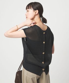 green label relaxing/ペーパー ボタン 2WAY ジレ ウォッシャブル/ニット / セーター